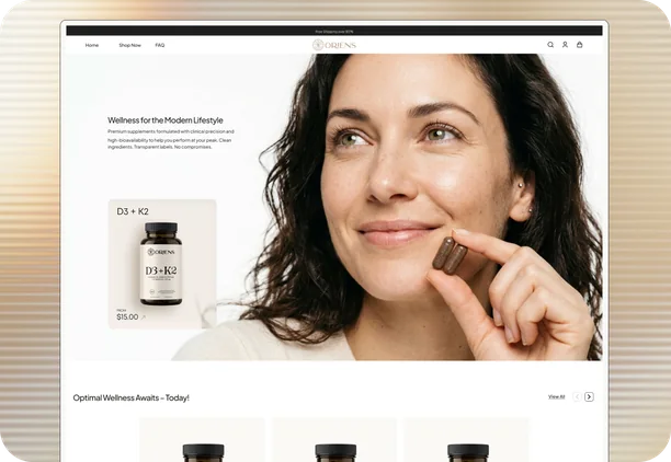 Wellness brand website design