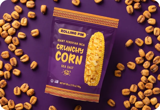 Rolling Pin Crunchy Corn packaging
