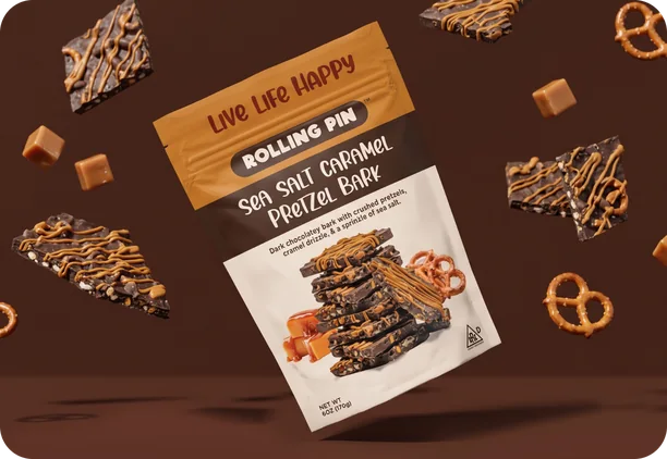 Rolling Pin pretzel bark packaging